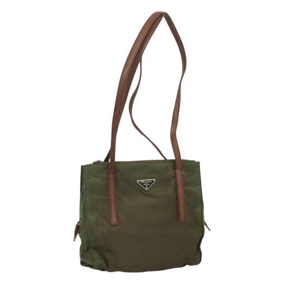 PRADA Shoulder Bag Nylon Khaki Auth 119570 - Picture 1 of 16